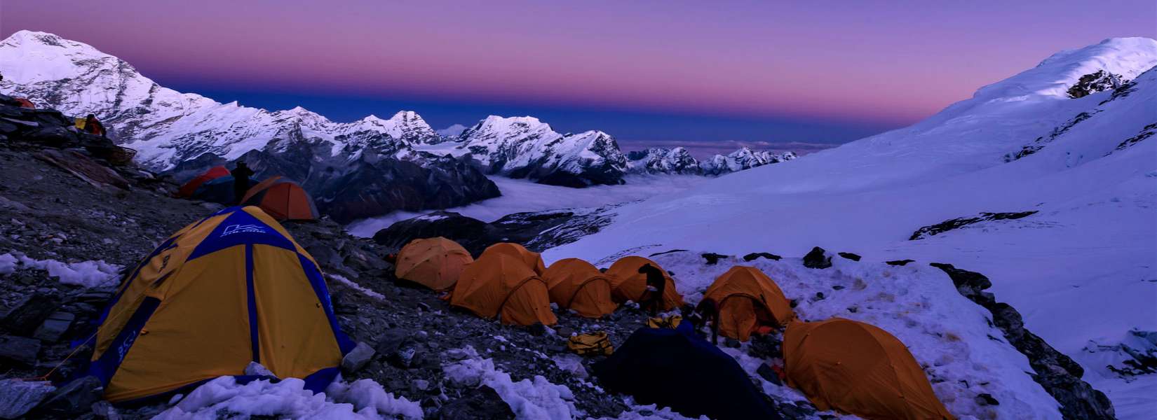 camping at the high camp of Mera Peak in Nepal